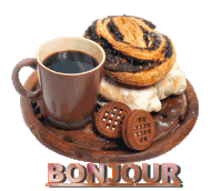 Gif bonjour café gateau